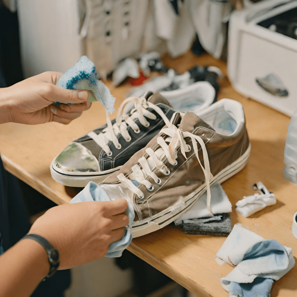 Cleaning Different Parts Sneakers