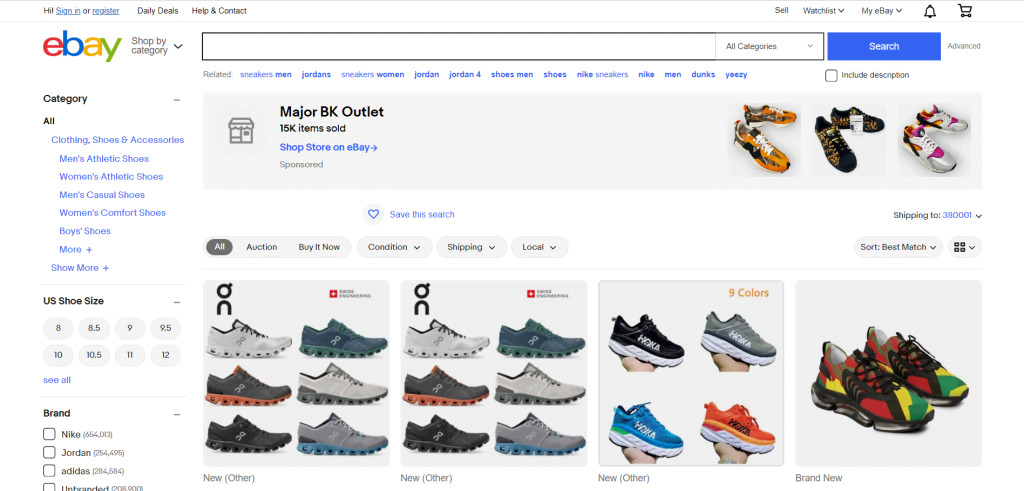 Ebay Marketplace for Sneaker Sellers